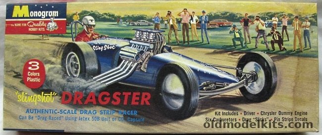 Monogram Slingshot Dragster - For Use With Jetex 50B or CO2 Capsule - 'Four Star' Issue, PC49-98 plastic model kit